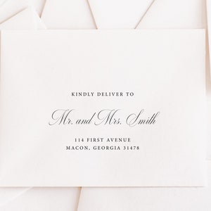 Hochzeitsumschlag Adressvorlage, Minimalistische druckbare Hochzeitsumschlagvorlage, bearbeitbare Hochzeitsumschläge, Elegante Schrift, DIY, MT06