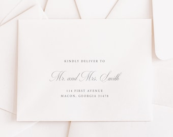 Wedding Envelope Address Template, Minimalist Printable Wedding Envelope Template, Editable Wedding Envelopes, Elegant Script, DIY, MT06