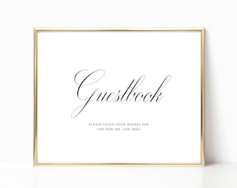 Printable Guestbook Sign | Wedding Guestbook Sign | Guestbook Sign Template | Minimalist Guestbook Sign | Guestbook Table Sign | MT06