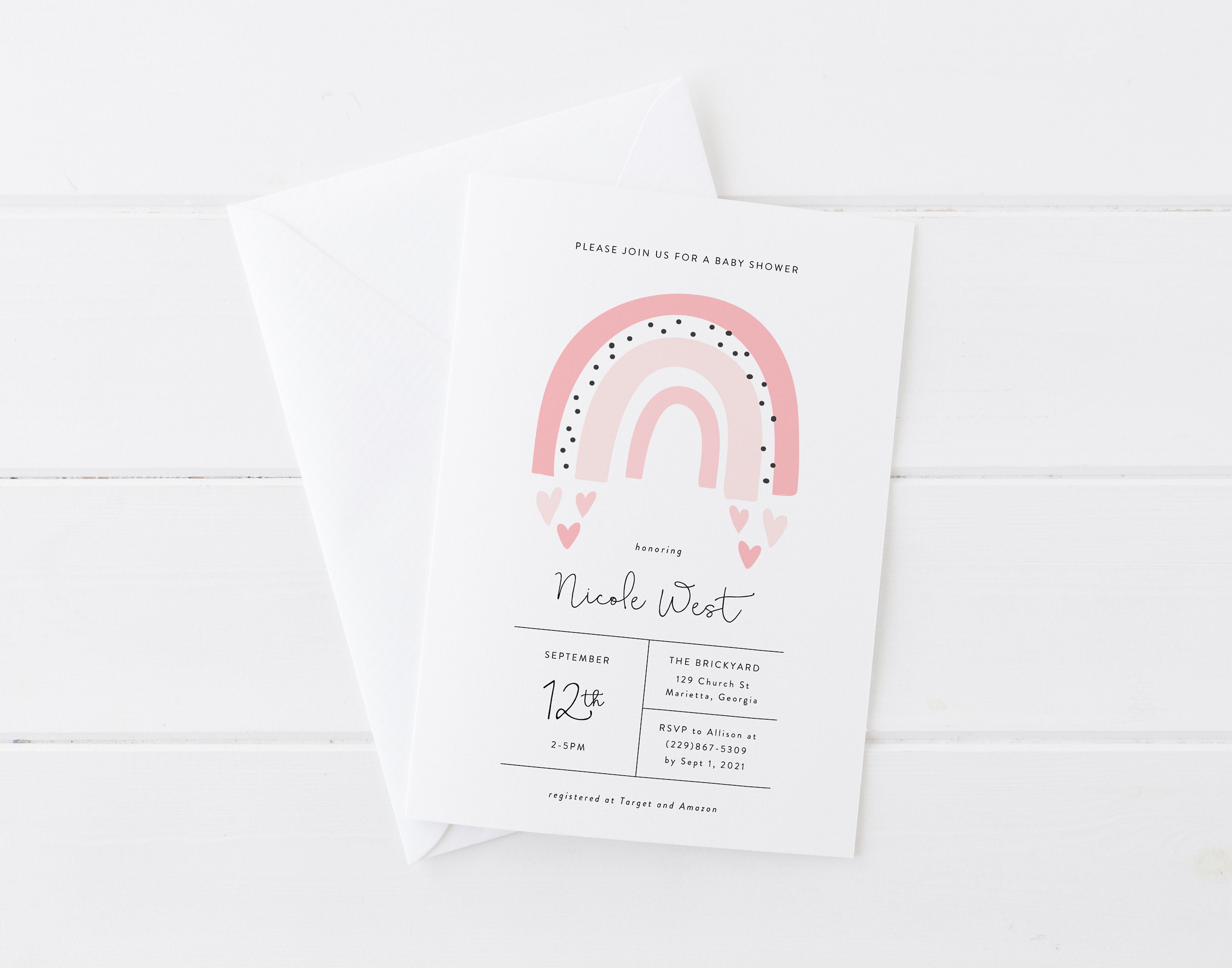Editable Rainbow Baby Shower Invitation Template Printable | Etsy