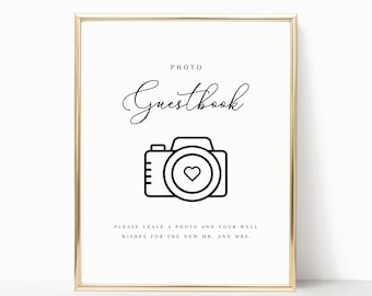 Printable Wedding Photo Guestbook Sign | Editable Photo Guestbook Sign | Photo Guestbook Template | Wedding Guestbook Sign | Modern | BG04