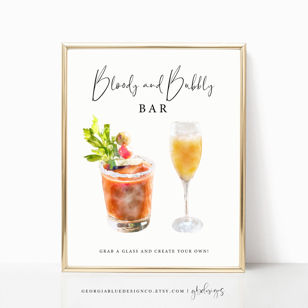 Bloody Mary Bar Sign Template Printable Bloody Mary Bar Sign Bridal ...