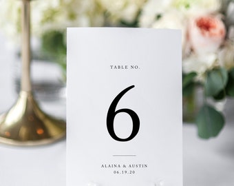 Printable Table Numbers | Table Number Template | Wedding Table Numbers | Minimalist Table Numbers | Editable | Templett | Simple | WG18