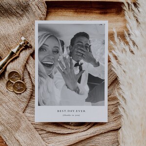 Wedding Photo Thank You Cards, Wedding Thank You Card Template, Wedding Thank You Cards with Photo, Minimalist Thank You Cards Wedding image 4