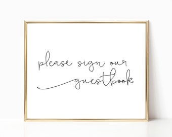 Guestbook Wedding Sign | Printable Guestbook Sign | Wedding Guestbook Sign | Wedding Guestbook Printable | Calligraphy Guestbook Sign | BW19