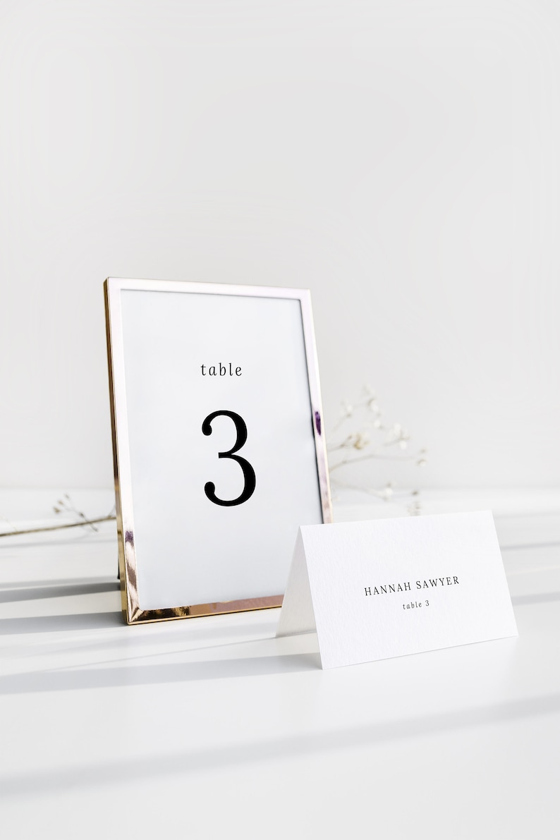Table Number Example 3 Printable Table Numbers | Table Number Template | Wedding Table Numbers ...