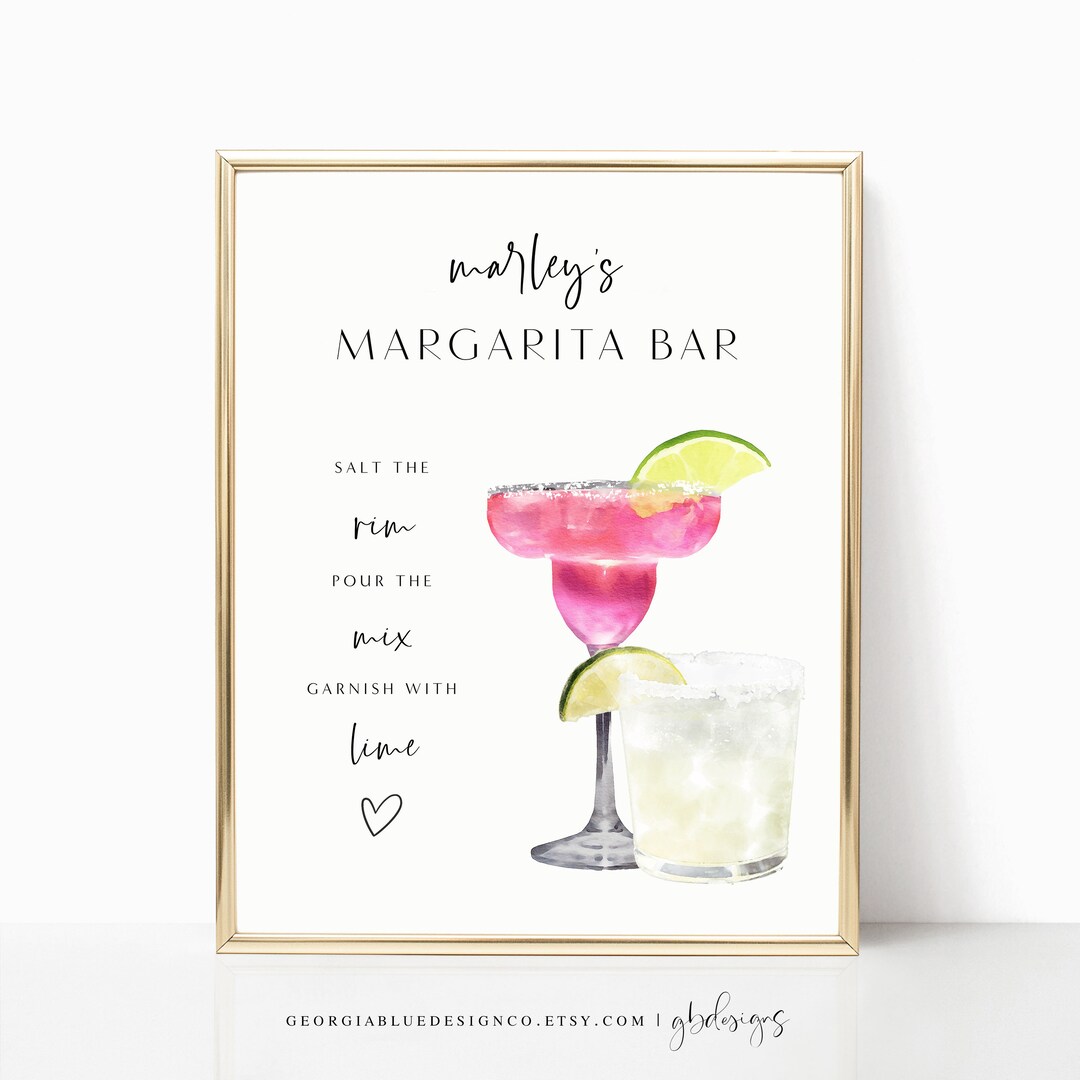 Printable Margarita Bar Sign Editable Margarita Bar Sign Template ...