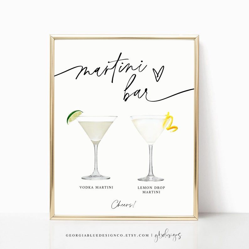 Printable Martini Bar Sign | Editable Martini Bar Sign Template ...