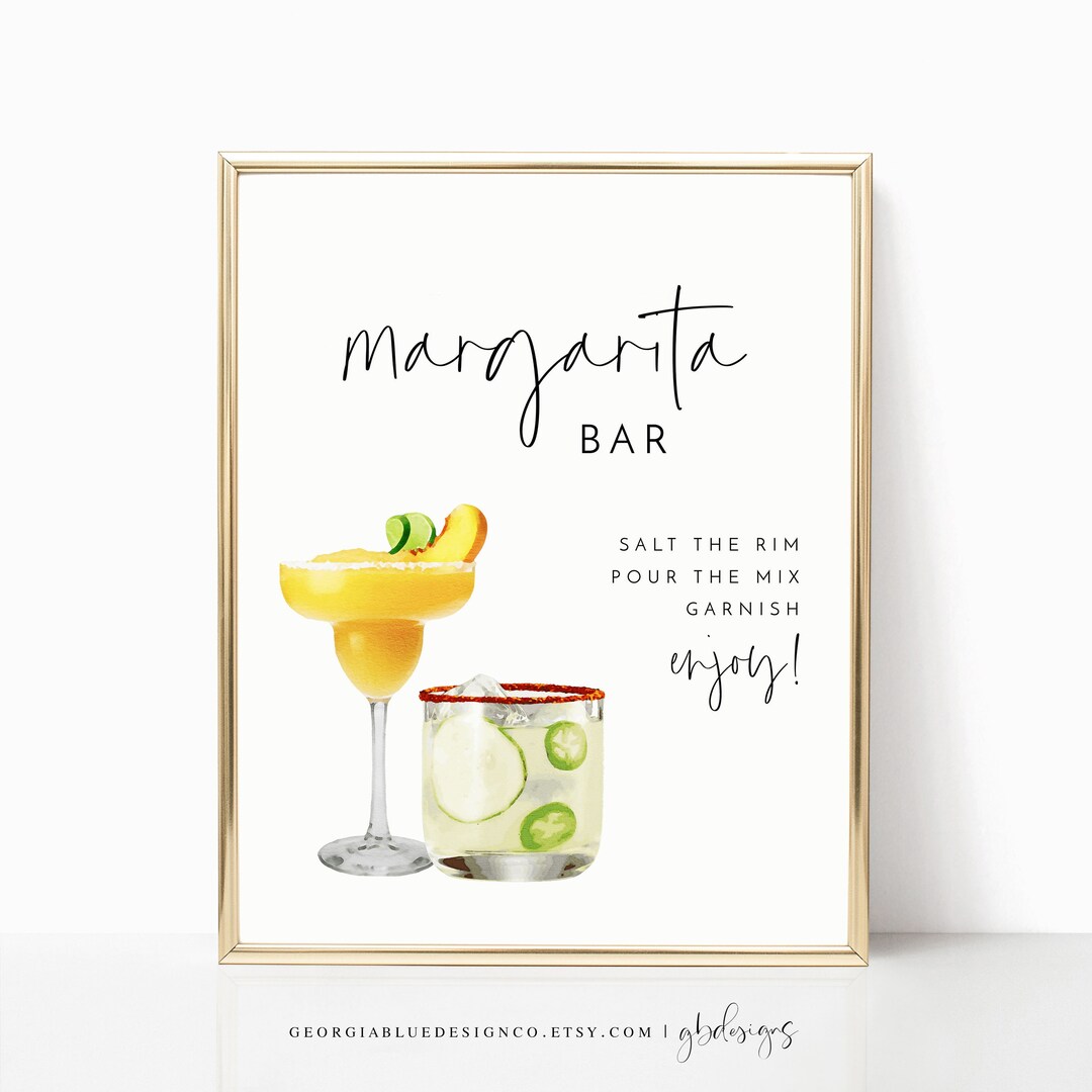 Printable Margarita Bar Sign | Editable Margarita Bar Sign Template ...