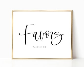 Printable Favors Sign | Wedding Favor Table Sign | Favors Sign Template | Editable Favors Sign | Modern Calligraphy | Minimalist | CL19