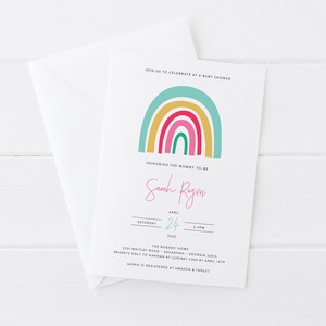 Editable Rainbow Baby Shower Invitation Template Printable - Etsy