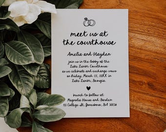 Minimalist Elopement Announcement Template, We Eloped Card, Printable Elopement Card Photo, Modern Wedding Announcement Reception Invite, CW