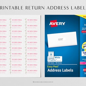 Christmas Return Address Labels, Printable Address Label Template ...