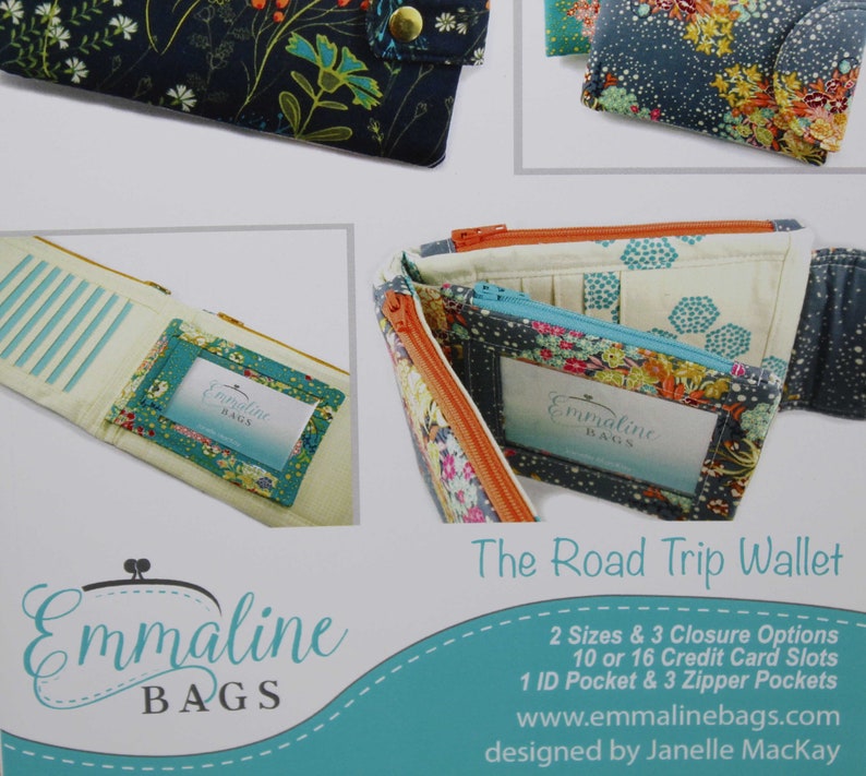 The Road Trip Wallet Pattern from Emmaline Bags Printed Paper Etsy