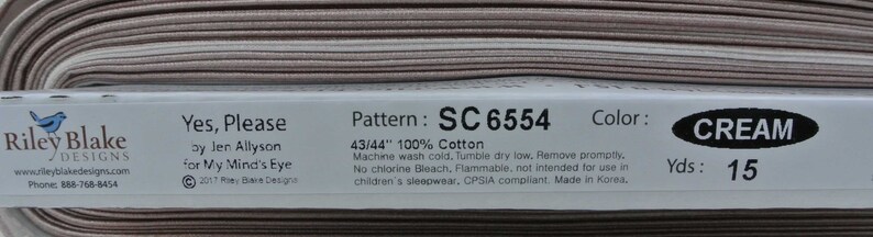 Cream Cotton Fabric Please Metallic Stripe Fabric Yes Please Home Dec Riley Blake Bronze My Mind/'s Eye Yes Quilting Fabric
