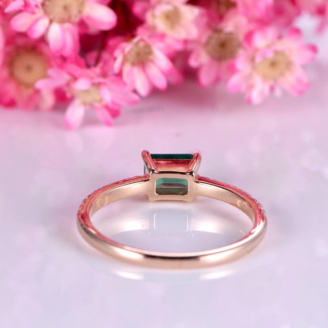 Emerald Engagement Ring 3x5mm Emerald-cut Natural Emerald Ring - Etsy