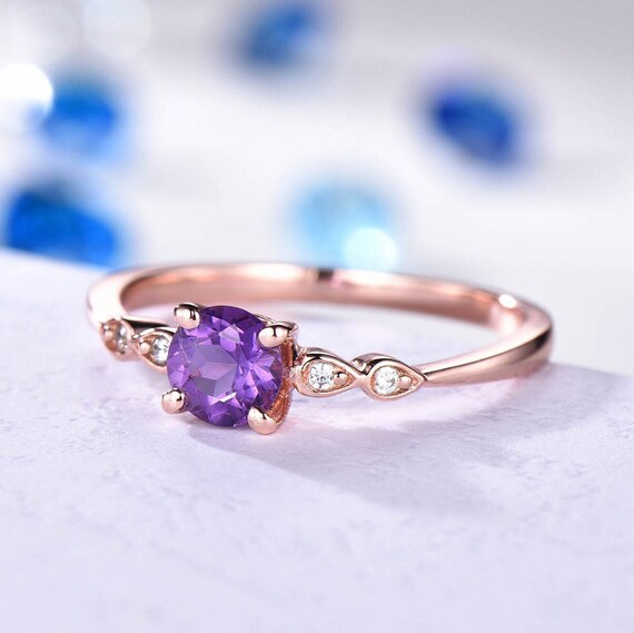 Grand Amethyst Ring in 14k Gold (February)