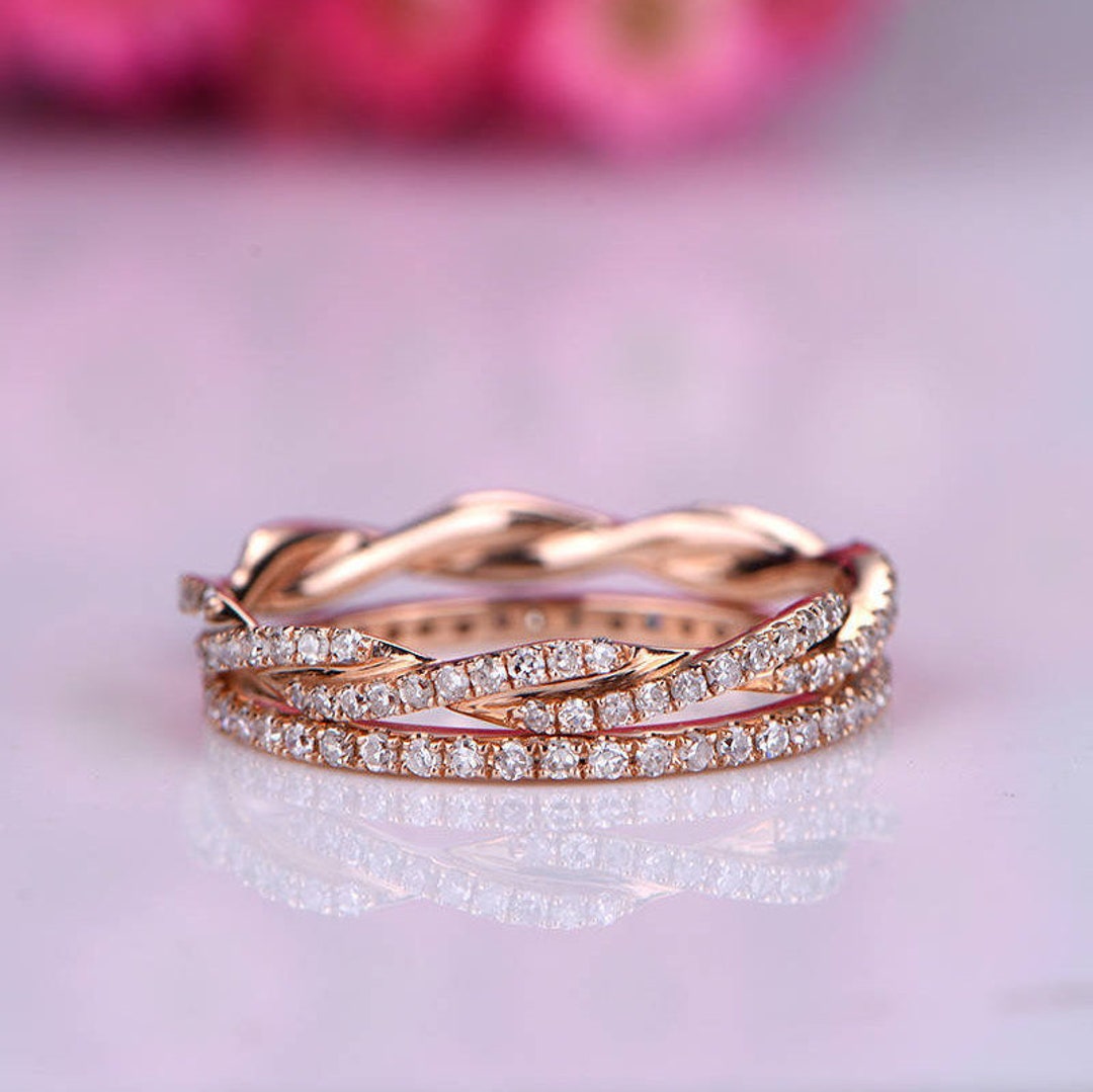 Diamond Ring Set Diamond Wedding Band Full Eternity Ring - Etsy