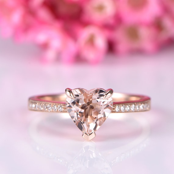 18K White and Rose Gold Natural Pink and White Diamond Ring