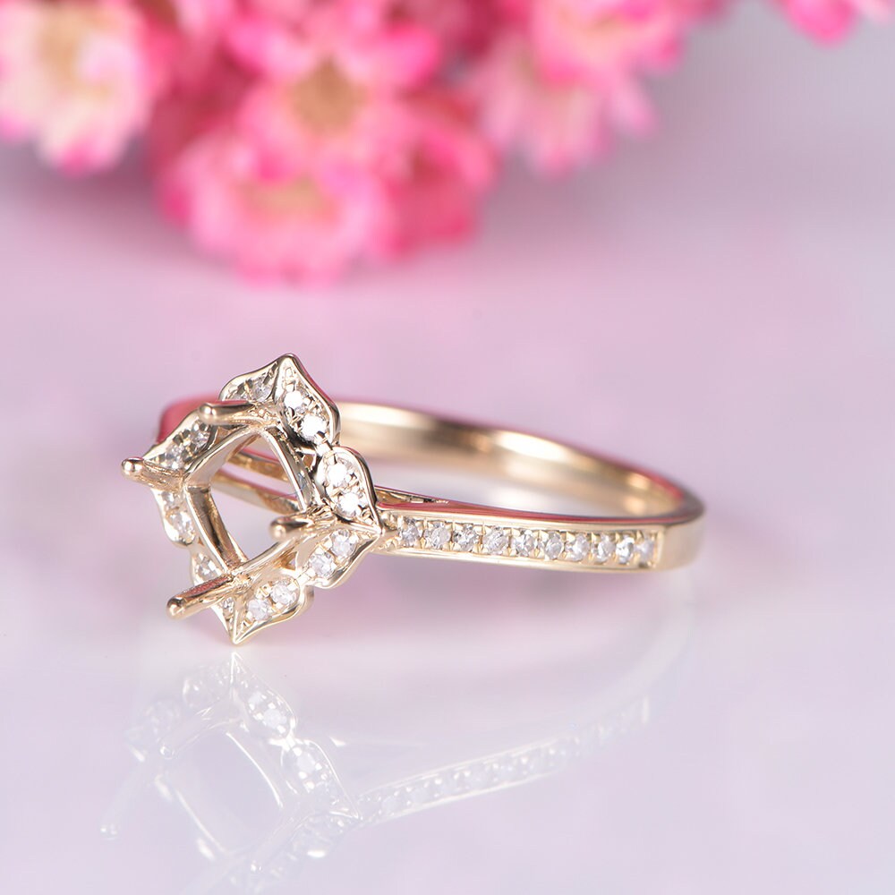 Yellow gold semi mount ring deals settings