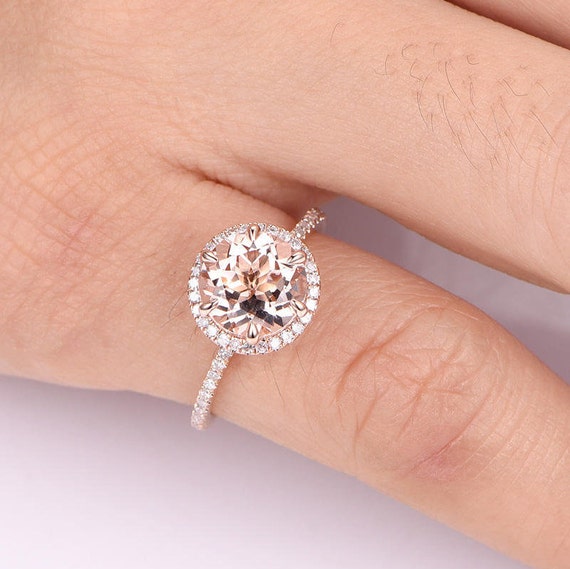 8mm morganite sale ring