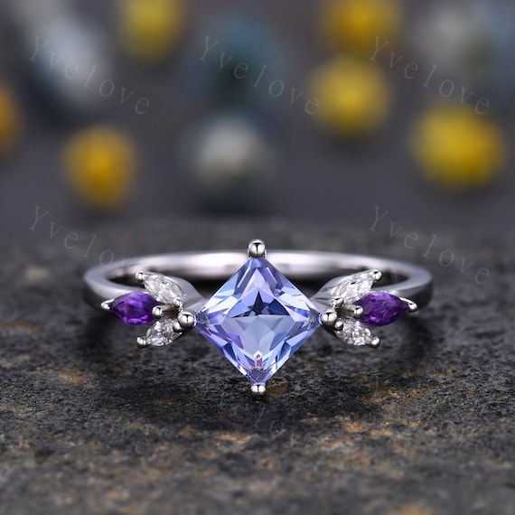 Princess cut deals tanzanite ring