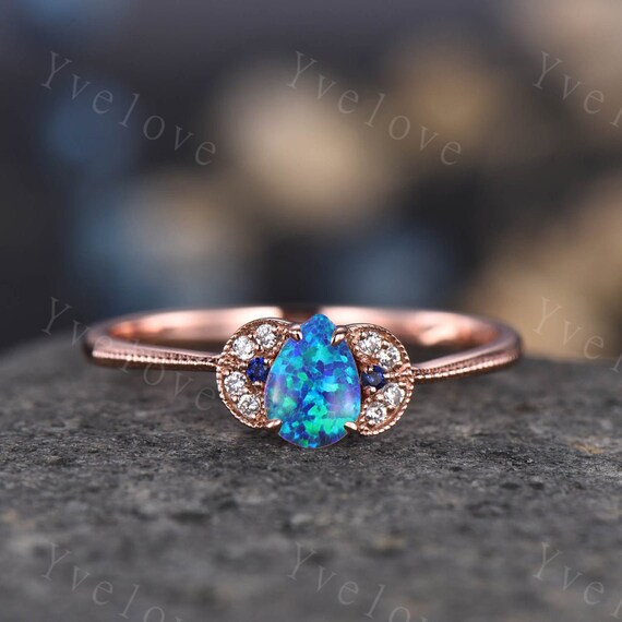 Buy Opal Ring synthetic Opal, Black Opal, Silver, Ring Size: 15.6 Mm, 4.5  US, 49 DE Synthetic Opal Jewelry, Opal Ring Online in India - Etsy