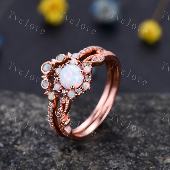 Dainty opal engagement ring deals
