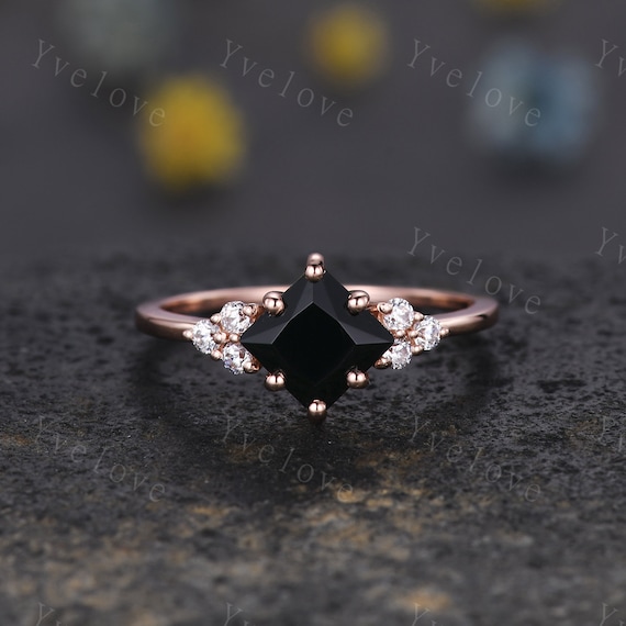Princess cut clearance onyx ring