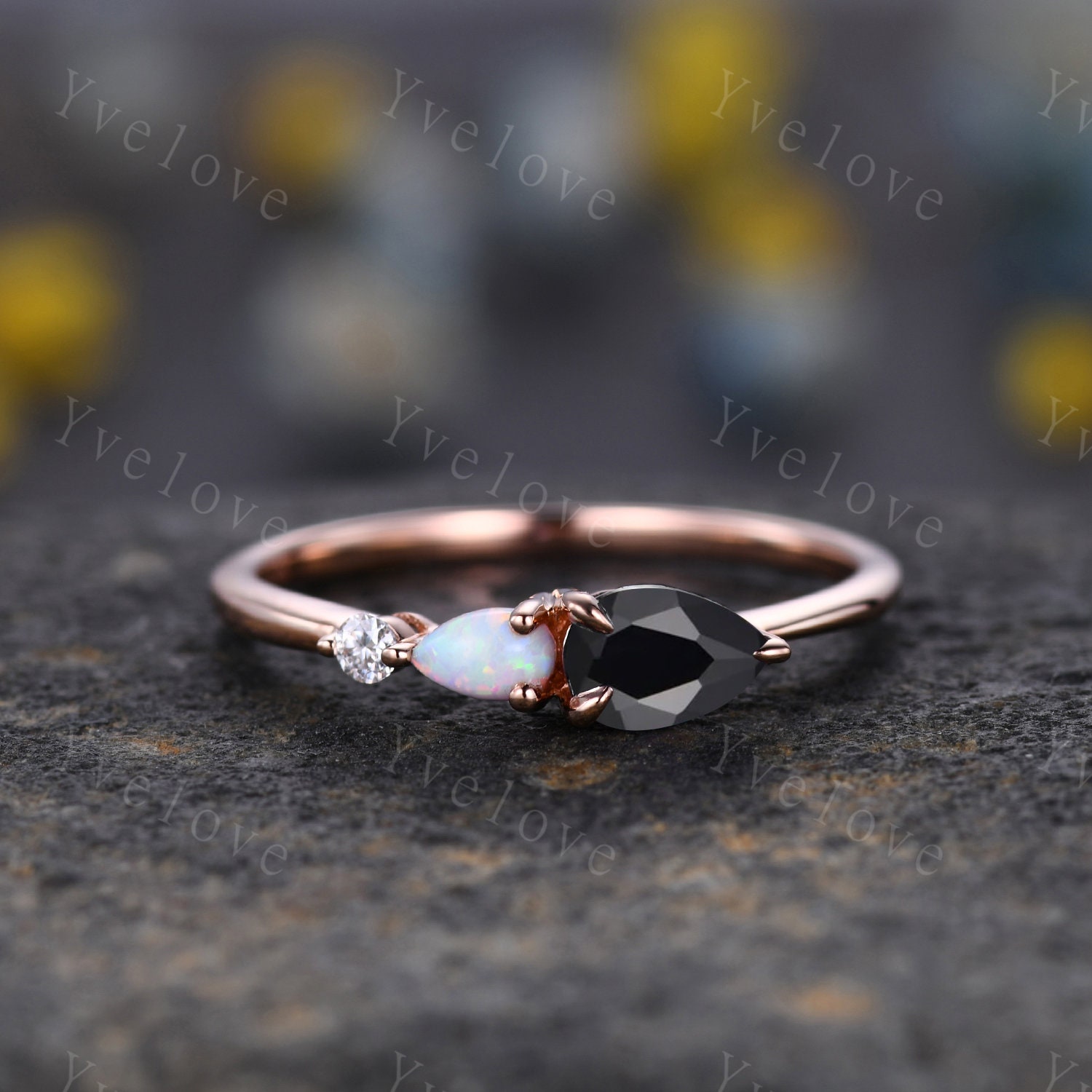 Opal and 2024 onyx ring