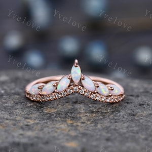 Multi-Gemstone Ring,White Fire Opal Rings for Women, 14k Rose Gold Opal Engagement Ring, Opal Wedding Ring,Promise Ring, Statement Ring