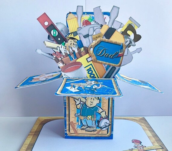 PACK 2 TOOLTIME DAD EMBELLISHMENTS TOPPERS FOR CARDS AND CRAFTS-HAPPY BIRTHDAY
