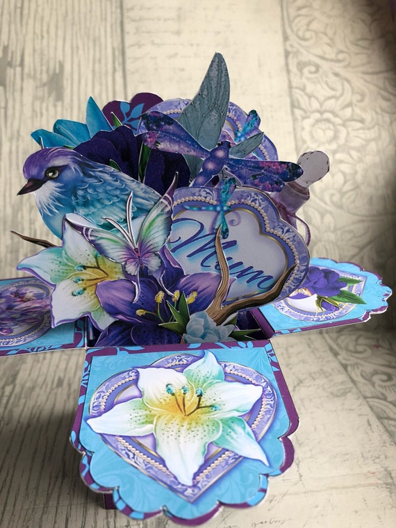 Carte De Boîte Explosion Danniversaire Carte De Bouquet De