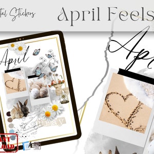 ABRIL Sensações | ADESIVOS DIGITAIS | Boas notas | Adesivos de planejador digital | pré-cortado | Adesivos para iPad | Diário com marcadores | Diversão | Fé | Páscoa