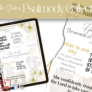 Psalmody Collection | DIGITAL STICKERS | GoodNotes | Digital Planner Stickers | Precropped | IPad Stickers | Bullet Journal Stickers | Faith