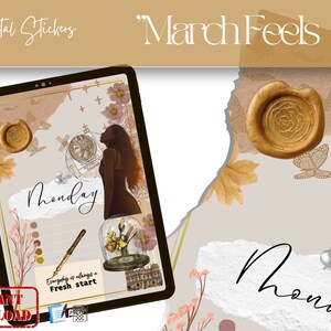 MARCH Feels | DIGITAL STICKERS | GoodNotes | Digital Planner Stickers | pre-cropped | IPad Stickers | Bullet Journal | Fun | Faith | March