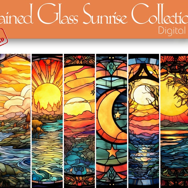 sunrise "Stained Glass" Digital Paper for Creative Design, Scrapbooking, Apparel, Digital Journaling, Backgrounds, Vivid color designs