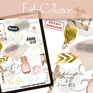 FAITH Collection  | DIGITAL STICKERS | GoodNotes | Digital Planner Stickers | pre-cropped | IPad Stickers | Bullet Journal | Faith | Blush