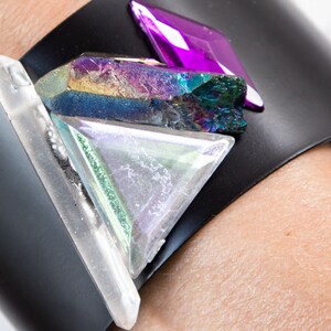 ブレスレット Multicolor Crystal Cuff Multicolor Crystal Bracelet, Cuff Bracelet, Black Colorful