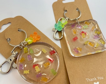 Gummy Bear Resin Keychains // Food jewelry - Kawaii - Unique gift