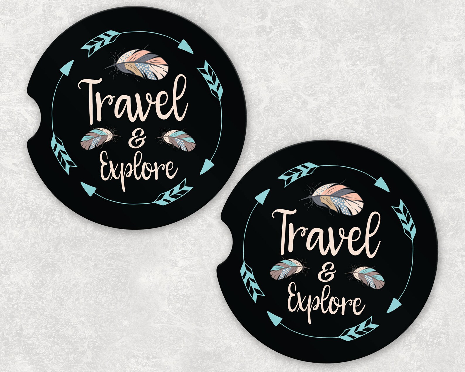 Custom Car Coasters Boho Car Coasters Car Cup Holder Etsy