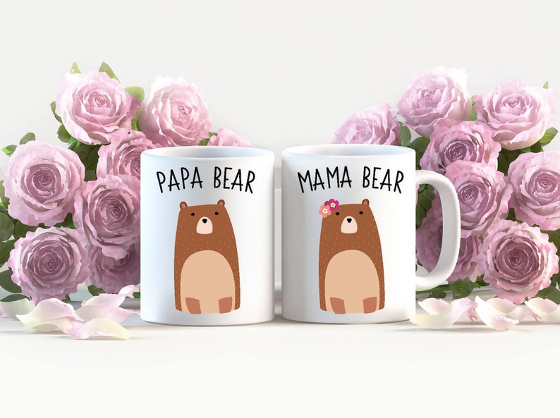 Mama and Papa Bear Mug Set Dad Mug Mom Mug New Parents Etsy
