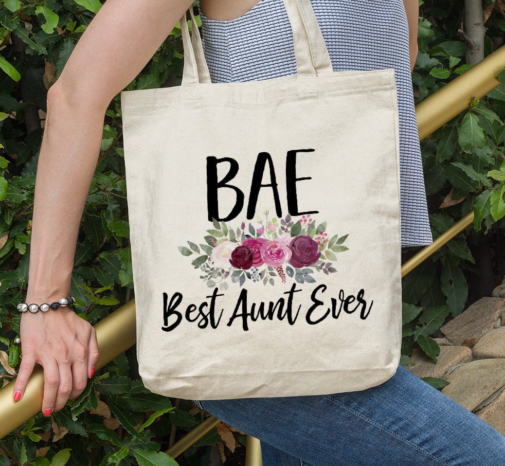 Best Aunt Ever Gift Canvas Tote Bag Aunt Gift Best Aunt Etsy