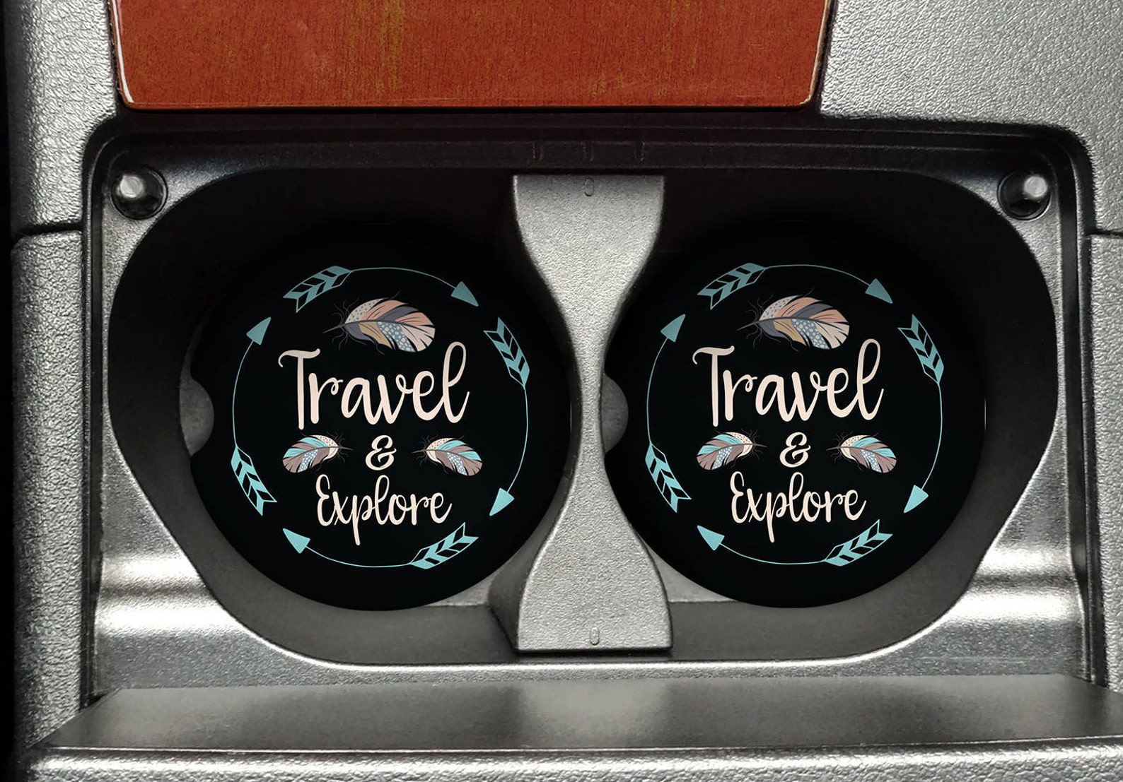 Custom Car Coasters Boho Car Coasters Car Cup Holder Etsy