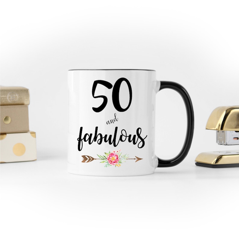 50th Birthday Mug 50 and Fabulous Mug Birthday Coffee Mug  Etsy