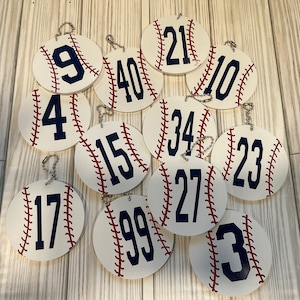 "Baseball Taschenanhänger mit ""Baseball"" Nummer."