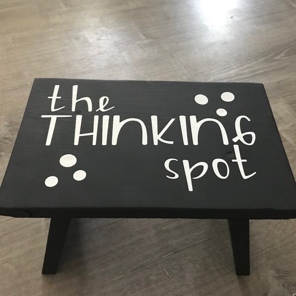 Custom Wood Time Out Stool: The Thinking Spot