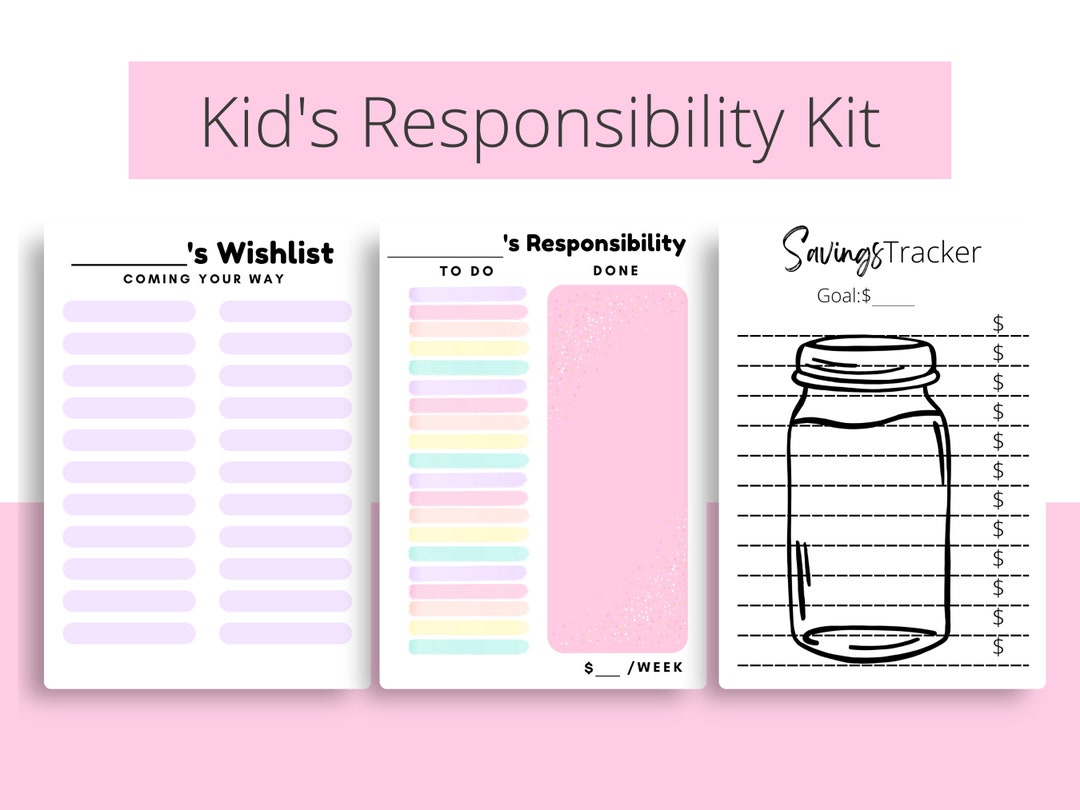 Printable Kid #39 s Chore Chart Money Management Set Etsy Printable Kid #39 s Chore Chart Money Management Set Etsy