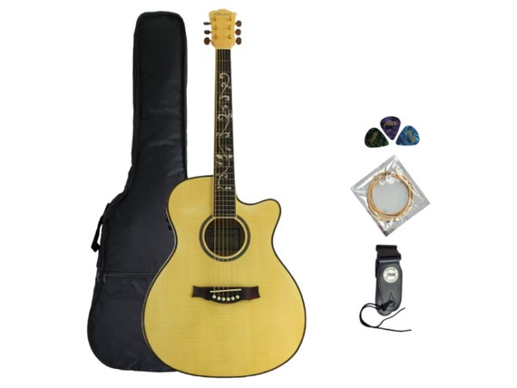 Caraya SDG-837 CEQ/N All Flame Maple Acoustic Guitar,eq/tunerfree