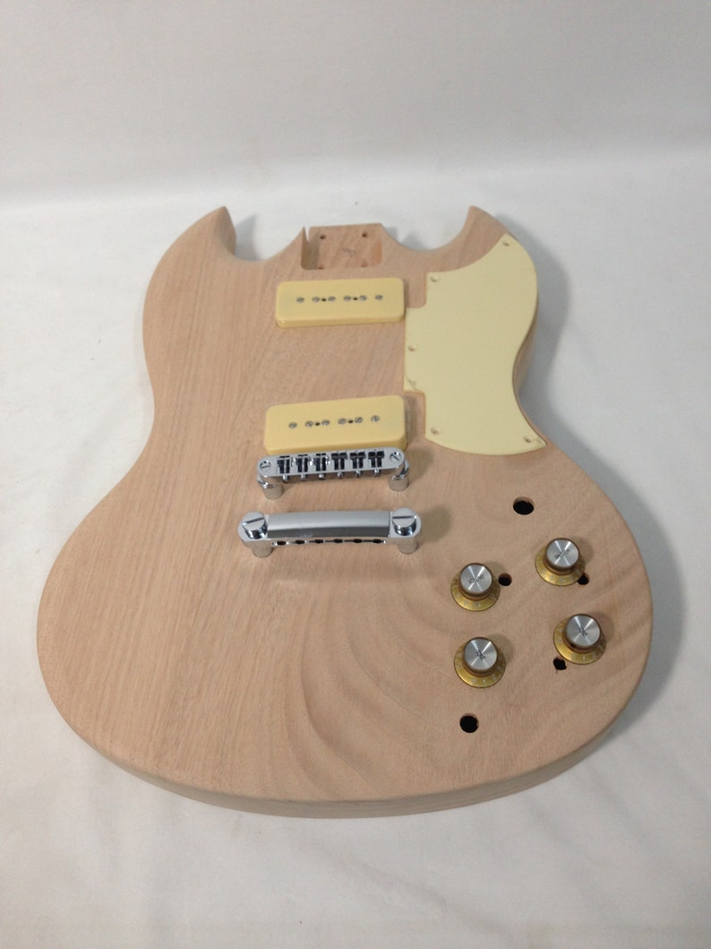 Diy Electirc Guitar Kit SG Style Solid Mahogany Body Build Etsy